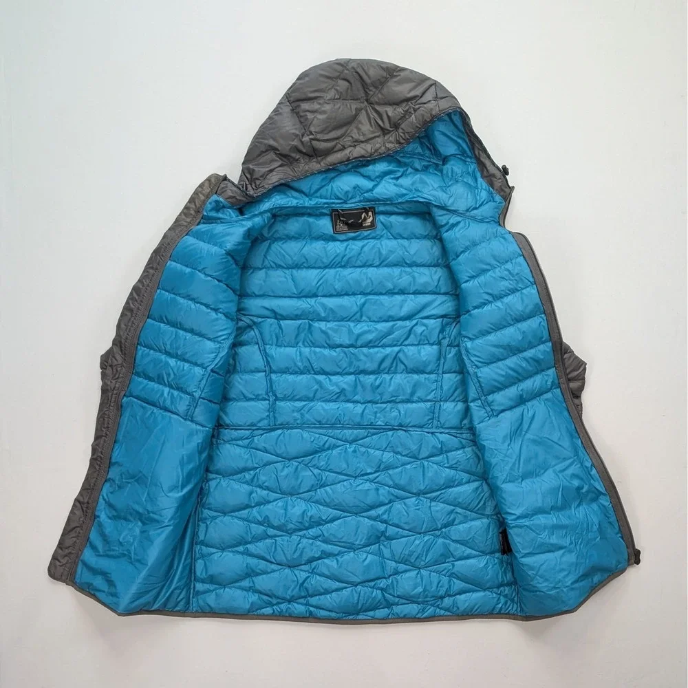 Orage Women's Down Jacket Hooded Puffer Size Large Gray Blue